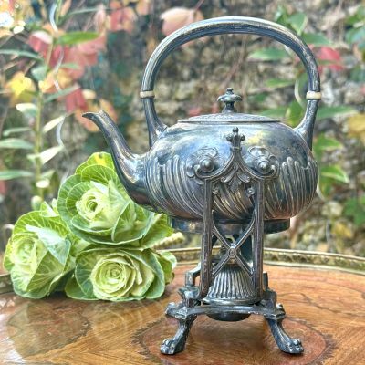 Чайник бульотка сахарница молочник мельхиор набор 3 предмета Англия 