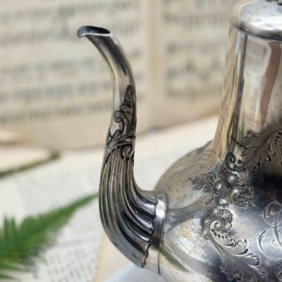 Чайник кофейник Armand Frenais 1,1 л глубокое серебрение Франция 