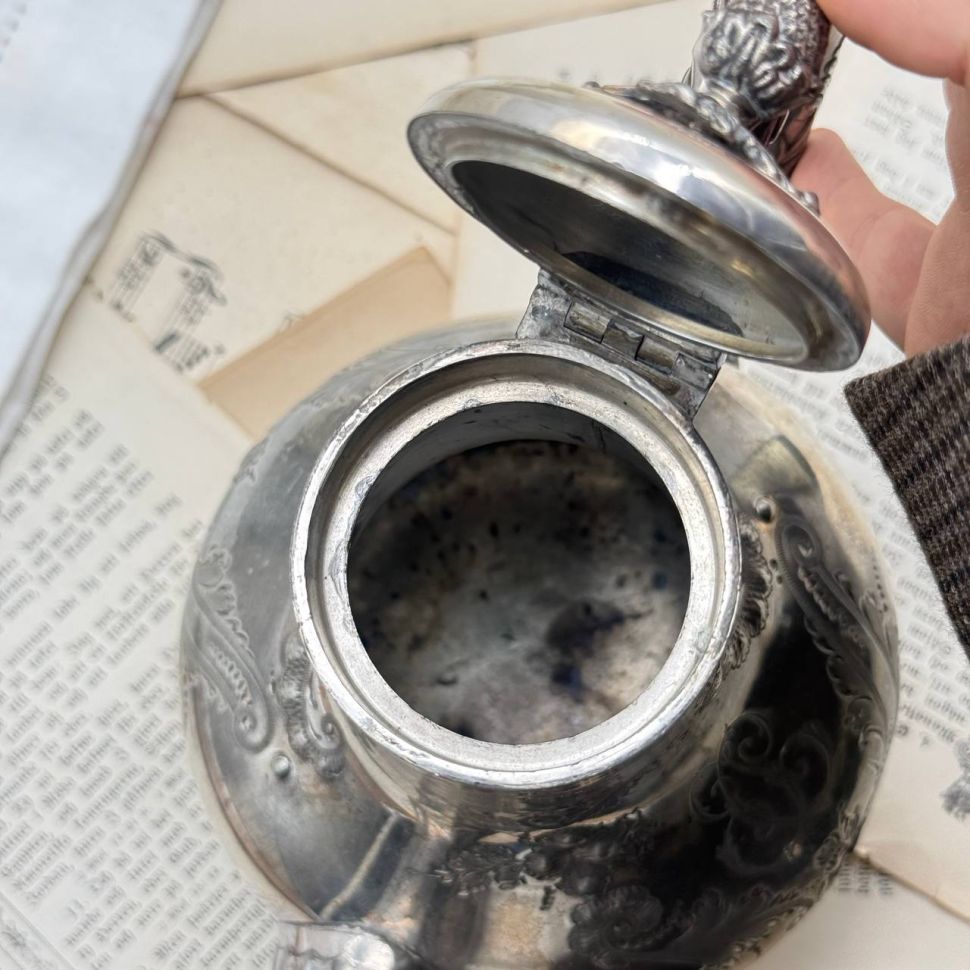 Чайник кофейник Armand Frenais 1,1 л глубокое серебрение Франция 