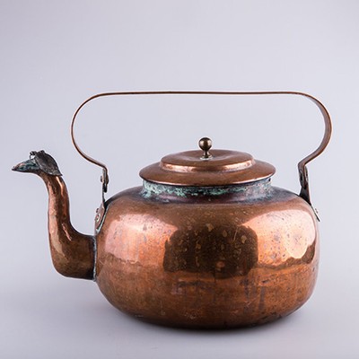 Большой старинный медный чайник 5 л.