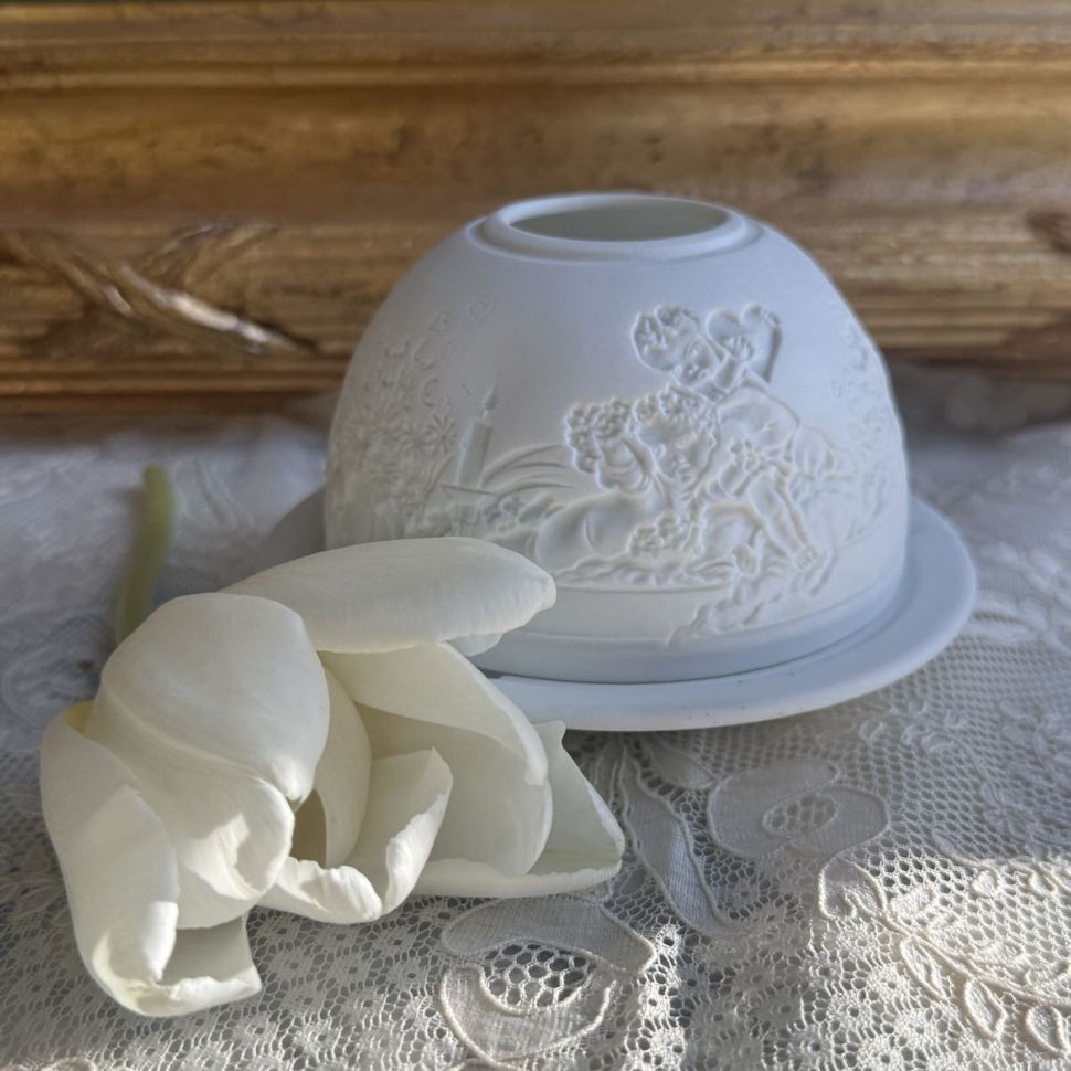 Подсвечник клош Bernardaud Limoges Amours бисквитный фарфор Франция