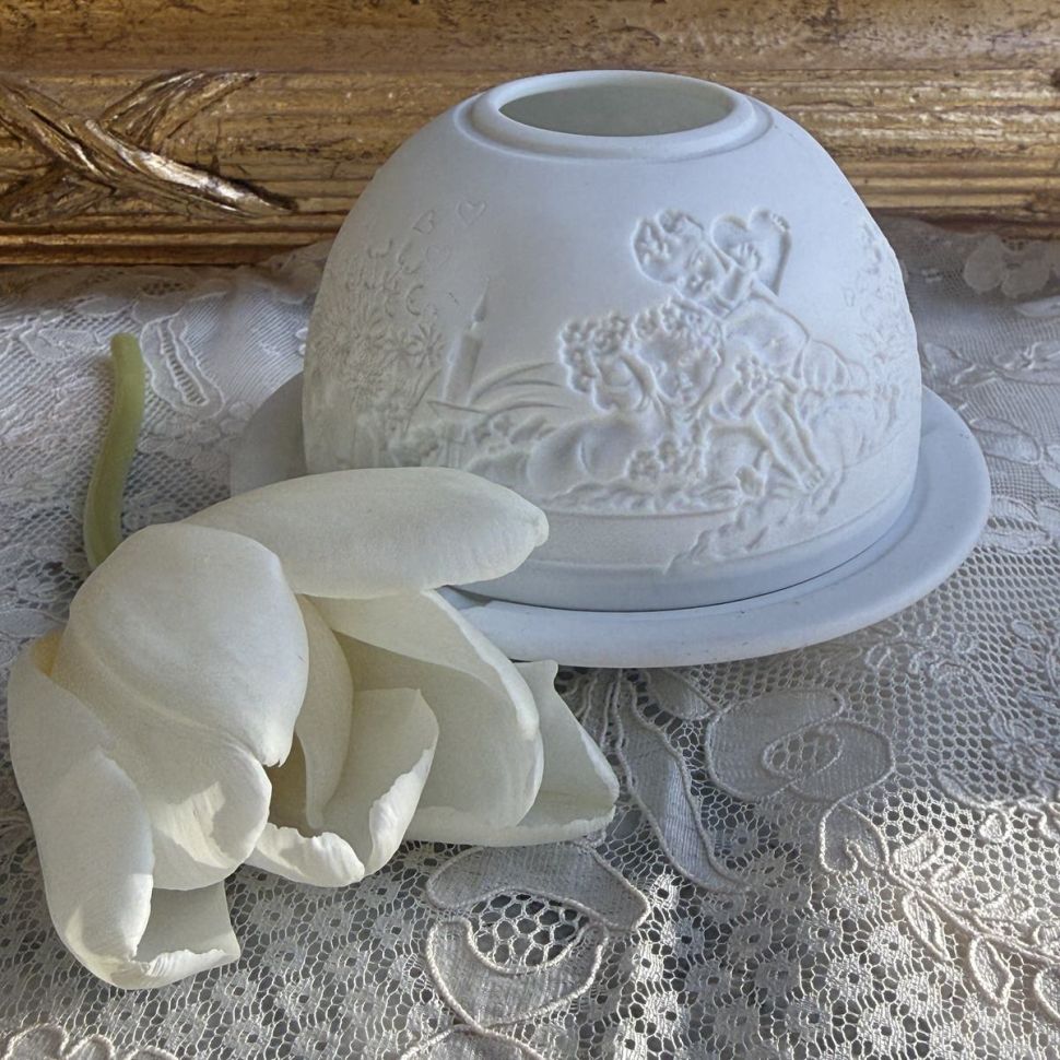 Подсвечник клош Bernardaud Limoges Amours бисквитный фарфор Франция