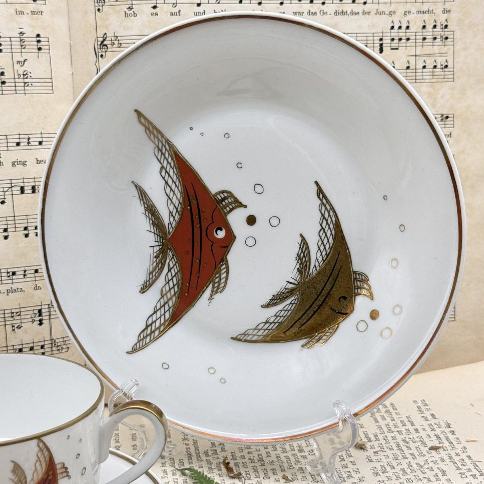 Чайное трио Wallendorf Рыбки 220 мл фарфор Германия 