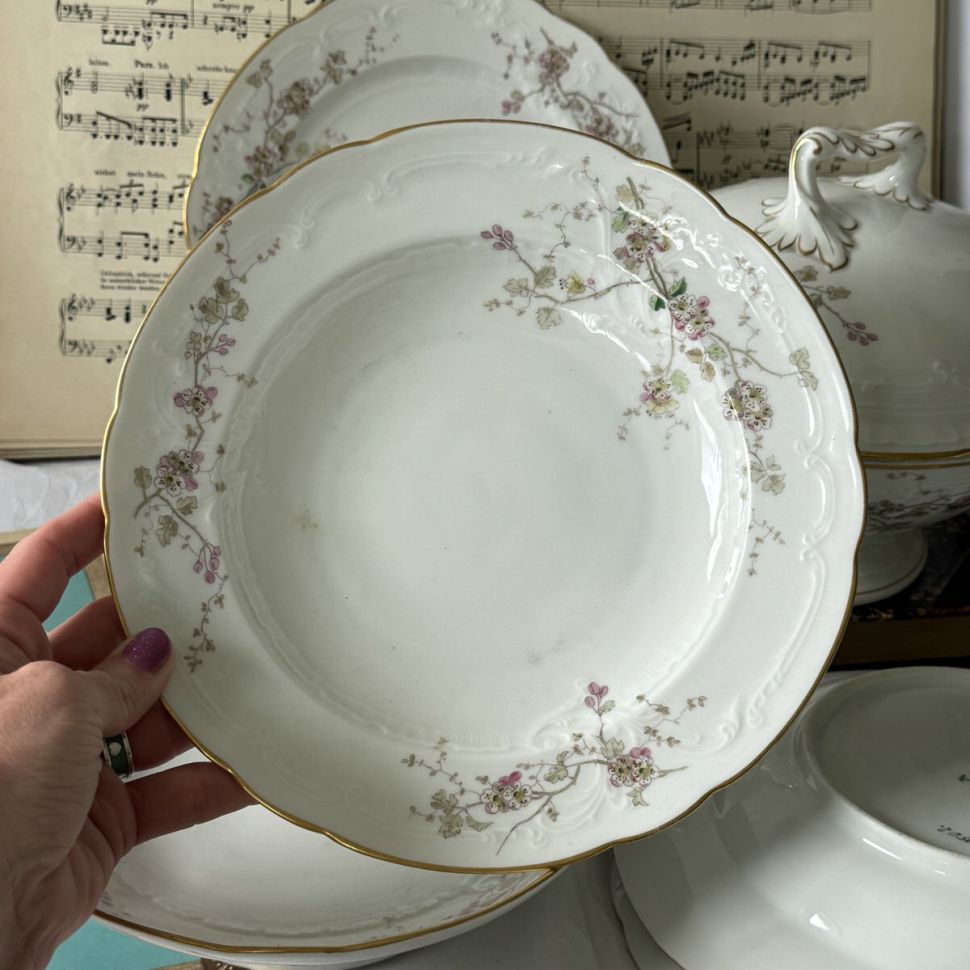 Тарелка глубокая Pirken Hammer Арт Нуво 24 см Богемия 100 лет