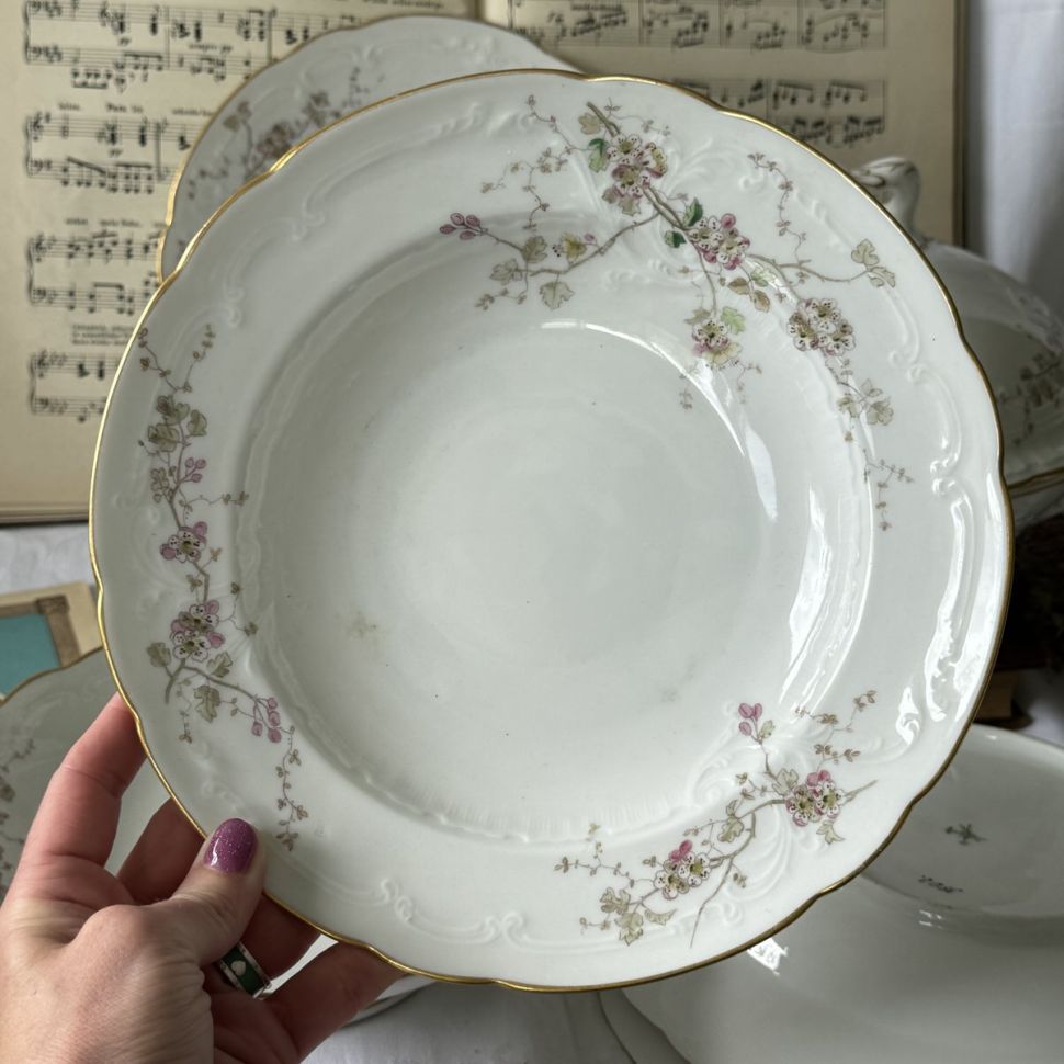 Тарелка глубокая Pirken Hammer Арт Нуво 24 см Богемия 100 лет