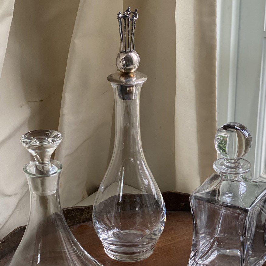 Графин 1 л с мельхиоровой пробкой хрусталь