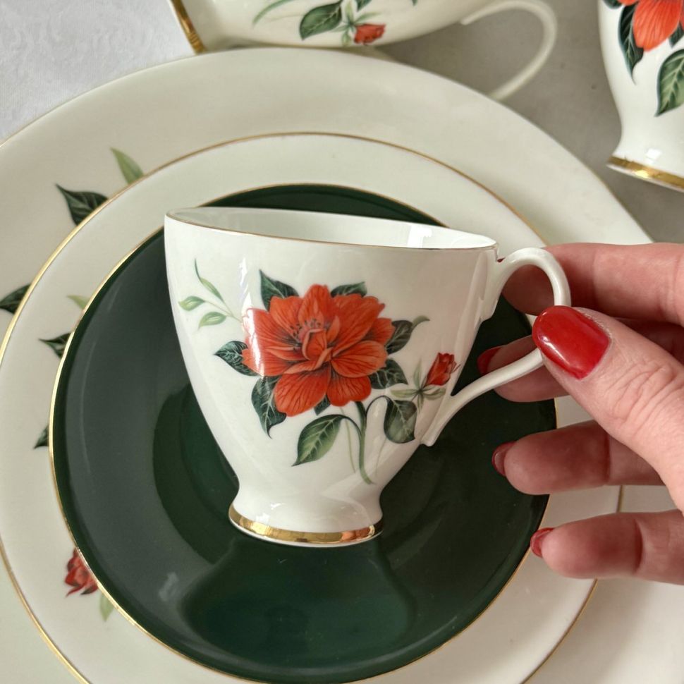 Кофейная пара Royal Albert Tahiti 1950-1960 гг 150 мл Англия