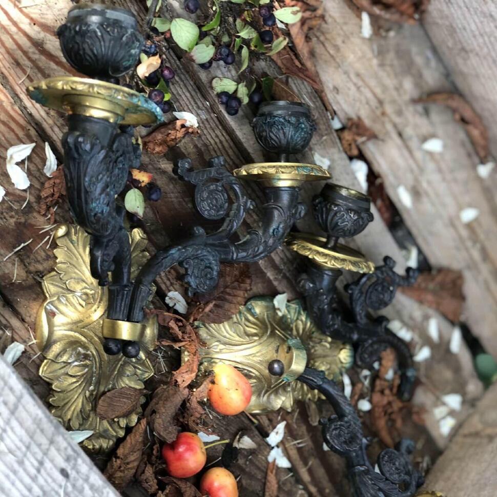 Подсвечник настенный Черная ветвь