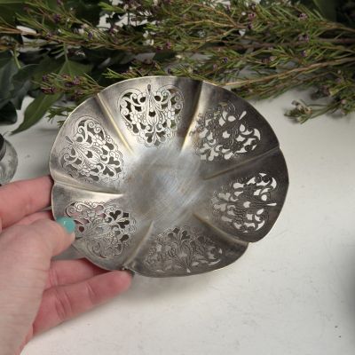 Блюдце Ажур 14 см серебрение