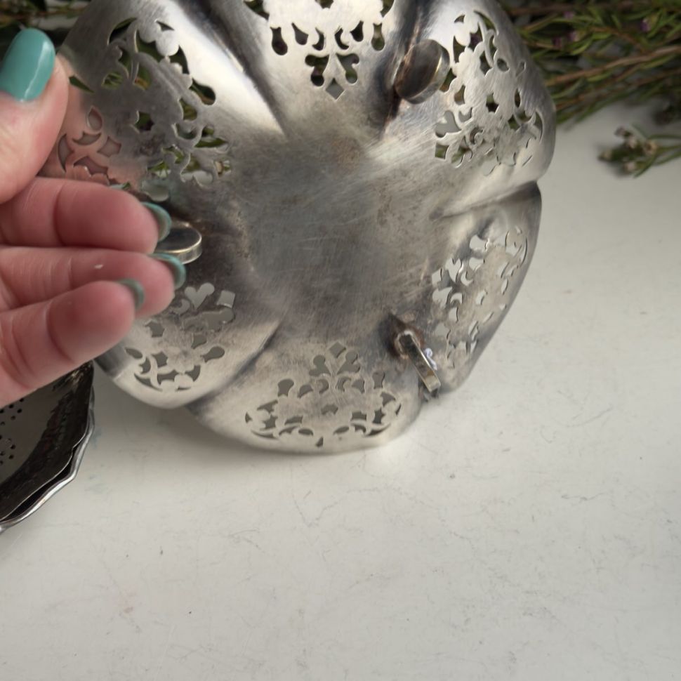 Блюдце Ажур 14 см серебрение