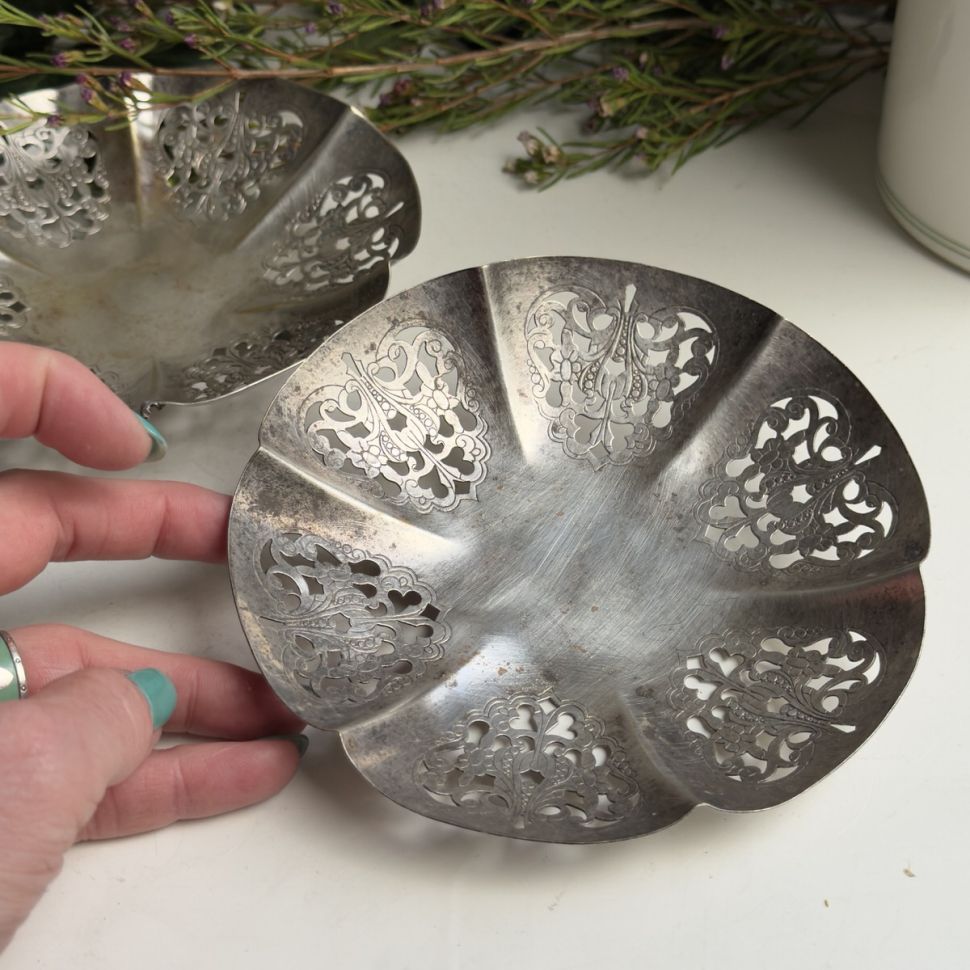 Блюдце Ажур 14 см серебрение