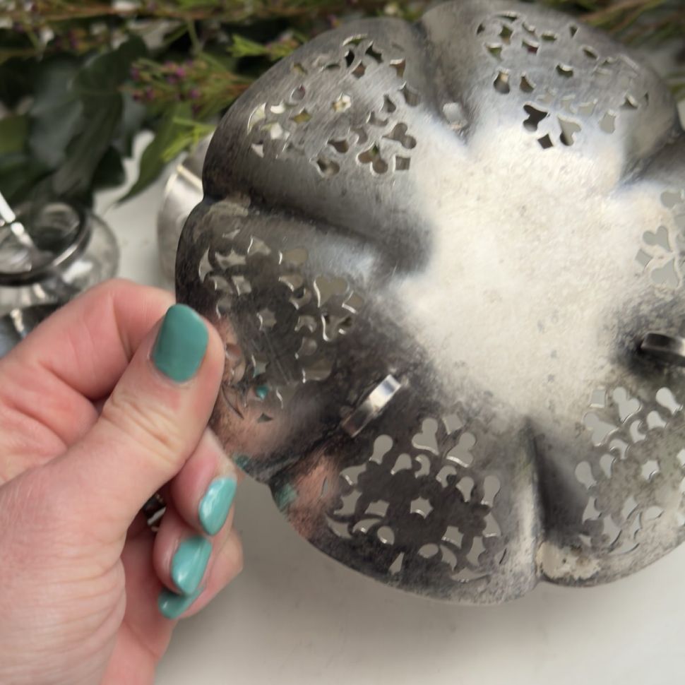 Блюдце Ажур 14 см серебрение