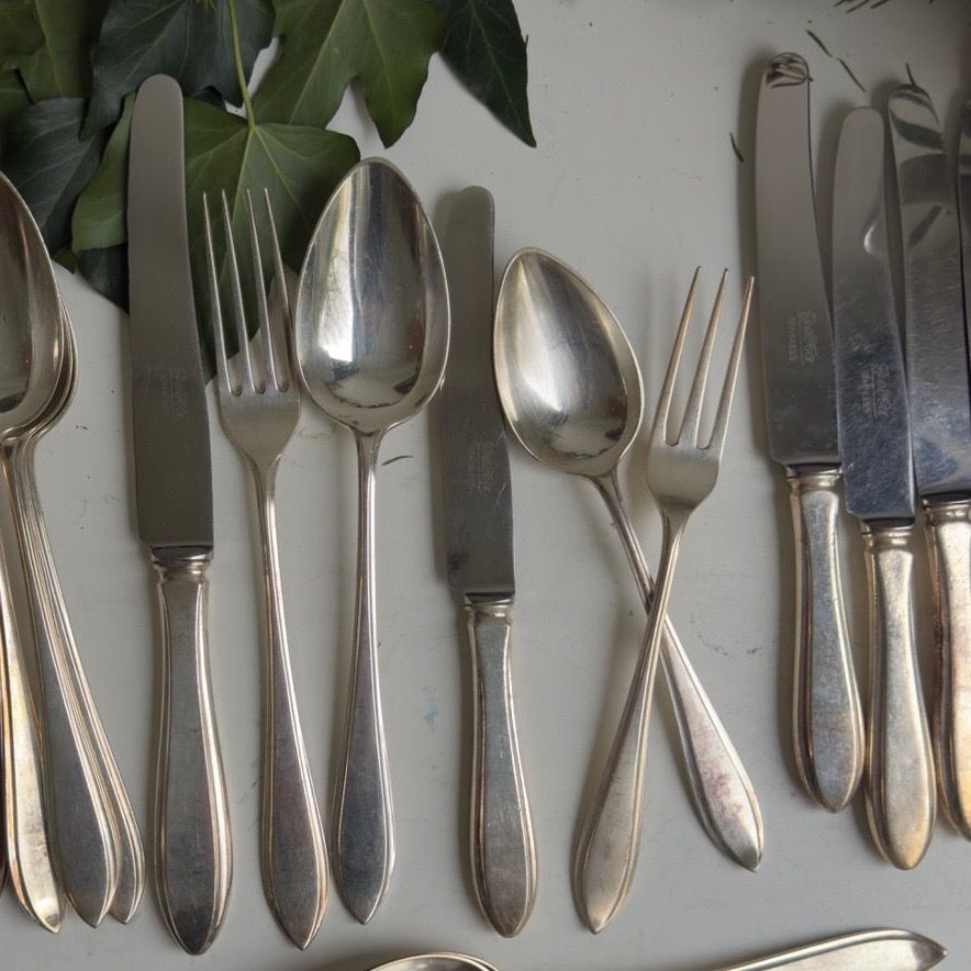 Нож столовый 21 см серебрение лезвие сталь