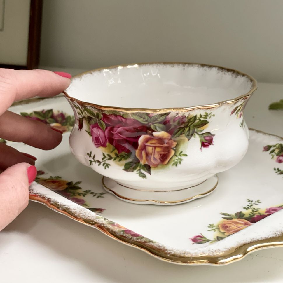 Сахарница Royal Albert Old Country Roses 9 см фарфор Англия