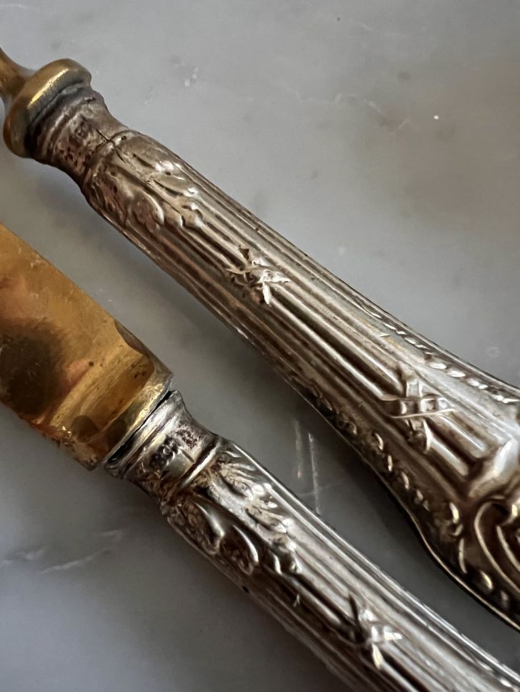 Вилка и нож десертные Solingen серебро 800 Германия 