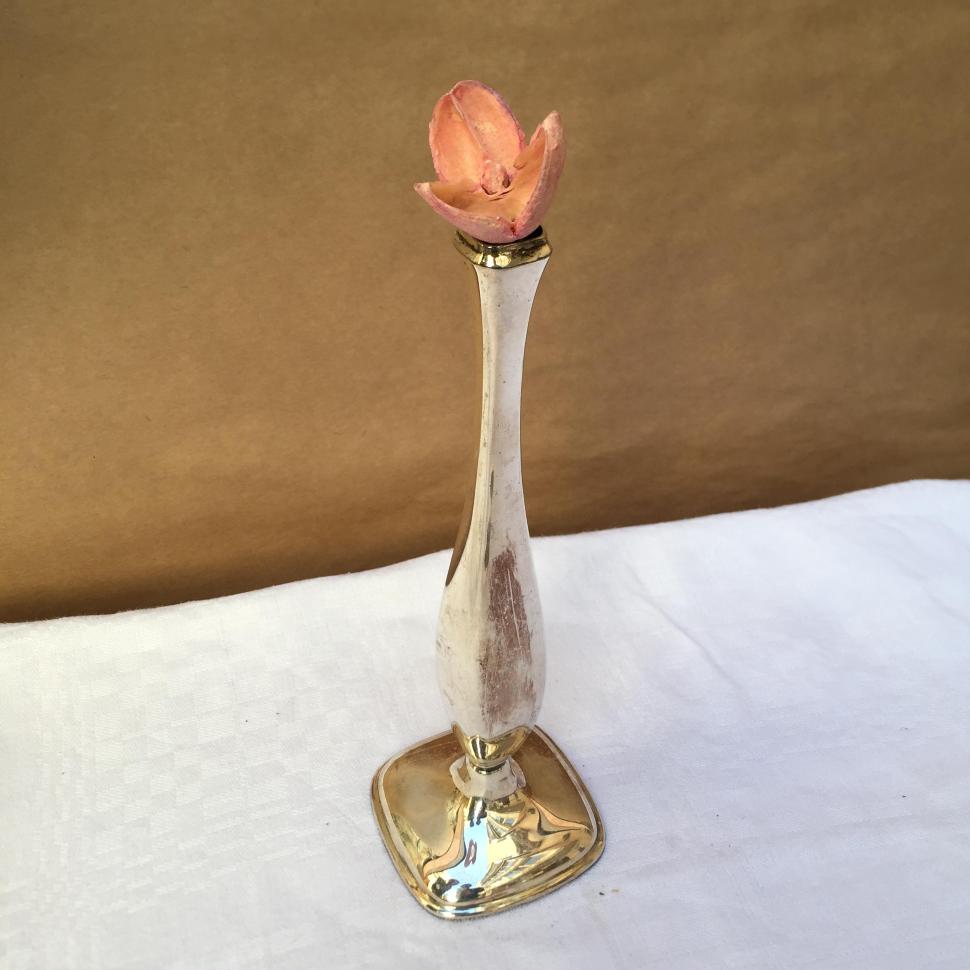 Ваза для цветов фигурная, металл