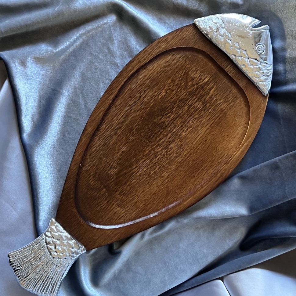 Доска для подачи Рыба 41 см дерево металл