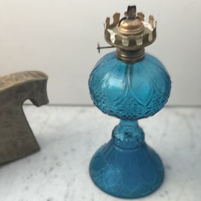 Лампа масляная старинная, стекло