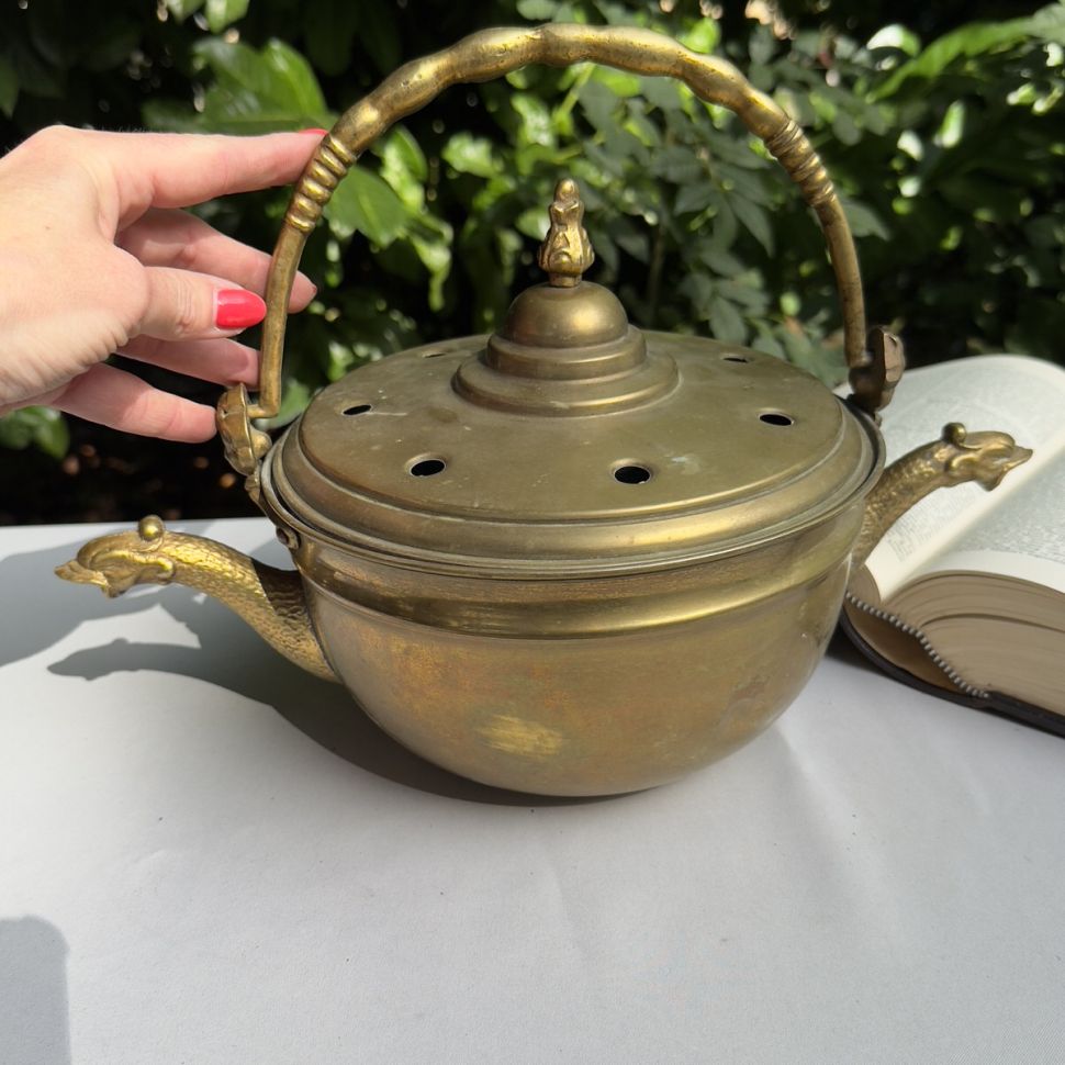 Курильница с крышкой 37 см  латунь 