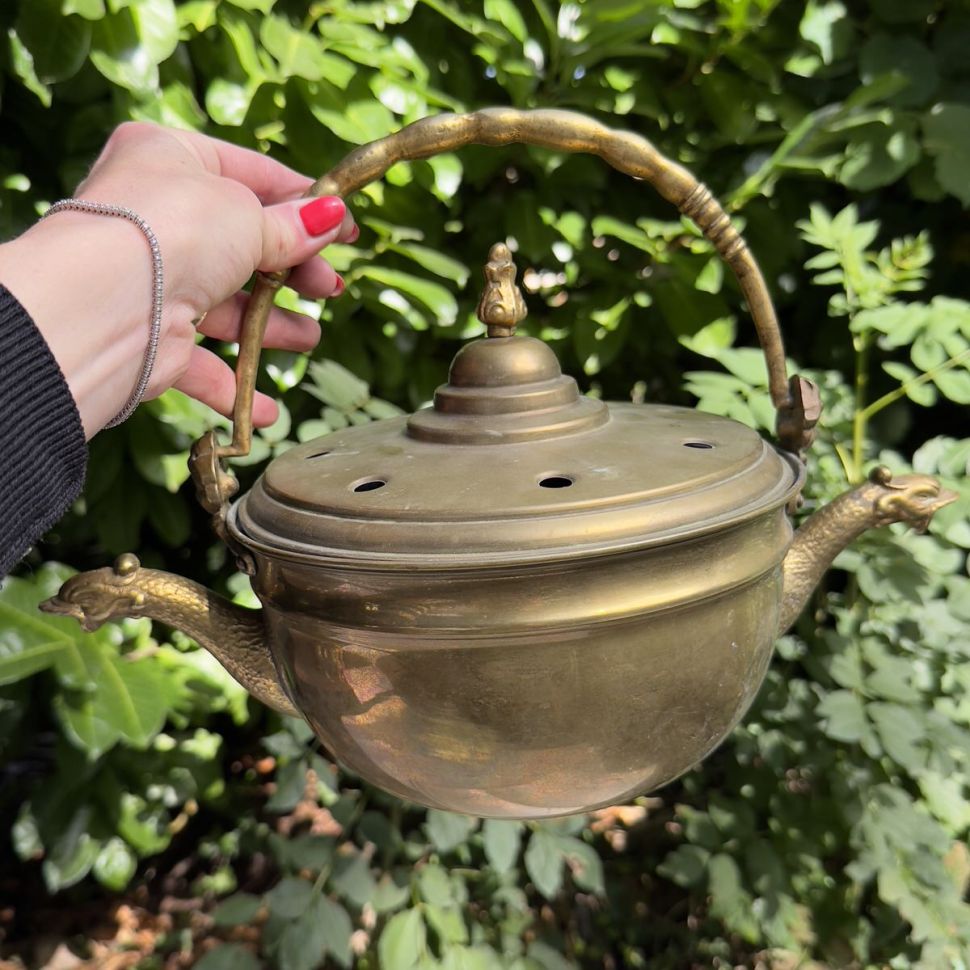 Курильница с крышкой 37 см  латунь 