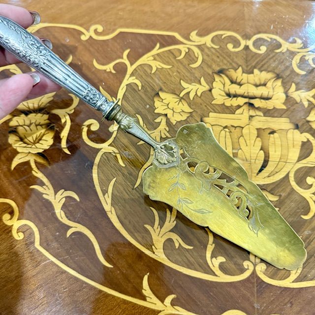 Набор для десерта 2 предмета серебро латунь Франция 