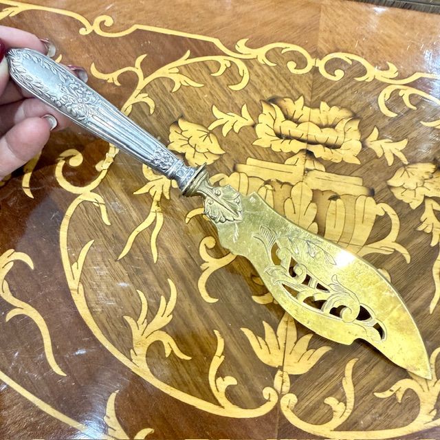 Набор для десерта 2 предмета серебро латунь Франция 