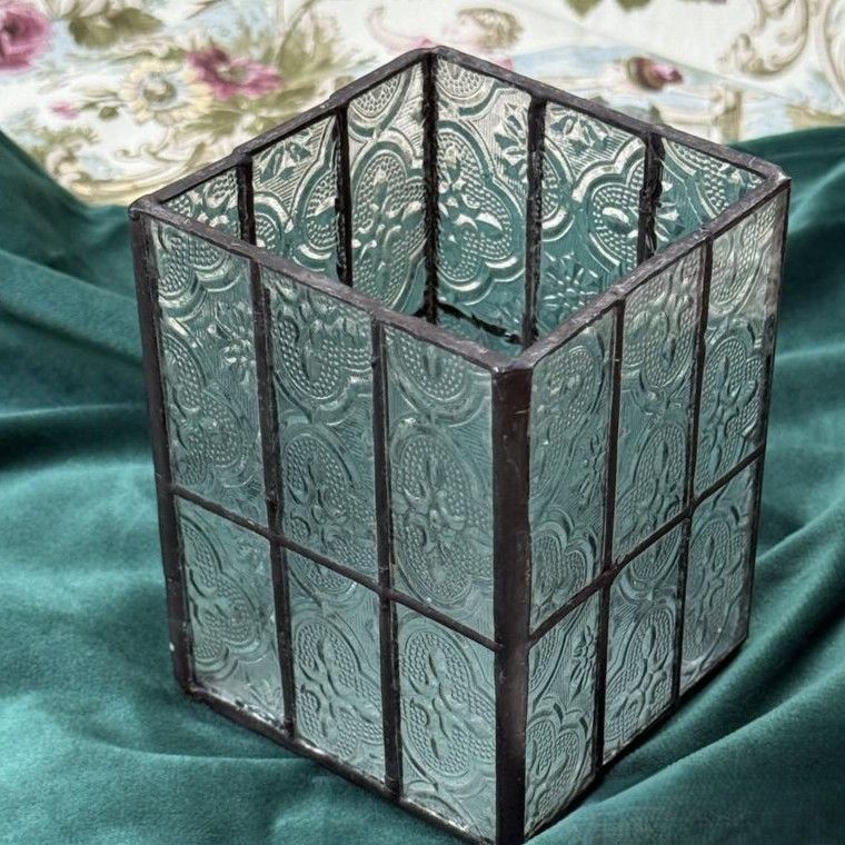 Подсвечник Витраж 10 см стекло олово