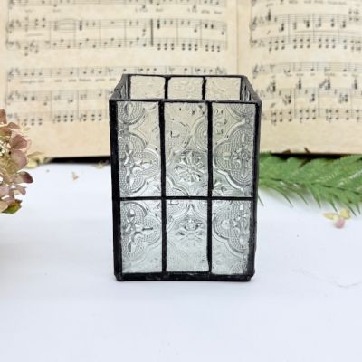 Подсвечник Витраж 10 см стекло олово