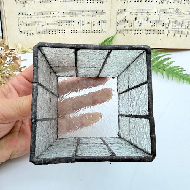 Подсвечник Витраж 10 см стекло олово