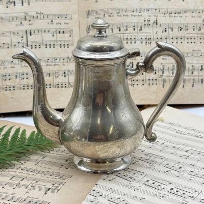 Чайник кофейник сахарница молочник серебрение набор 4 предмета Ар-деко