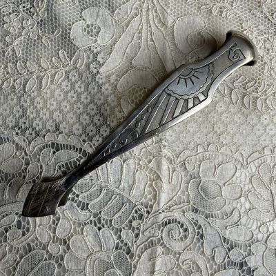 Щипцы для сахара 14 см латунь серебрение Франция