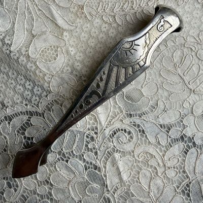 Щипцы для сахара 14 см латунь серебрение Франция