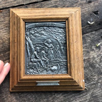 Панно картина Anno 1870 олово дерево