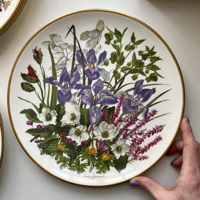 Тарелка Franklin porcelain Wedgwood Flowers of the Year Январь 27 см