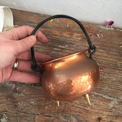 Кашпо зольник медный с 3 ножками