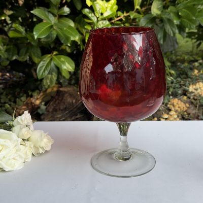 Ваза на ножке Бокал 24 см хрустальное стекло Мурано