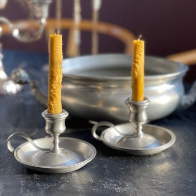 Подсвечник 11 см с ручкой держателем олово