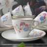 Кофейная пара Limoges 100 мл Цветы Арнуво Франция 