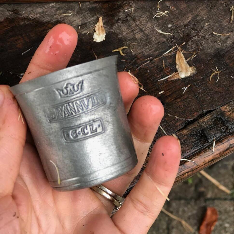 Рюмка 50 мл Brannvin олово Швеция