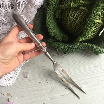 Вилка для мяса двузубец мельхиор