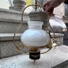 Люстра на 1 лампу 77 см латунь стекло Франция 