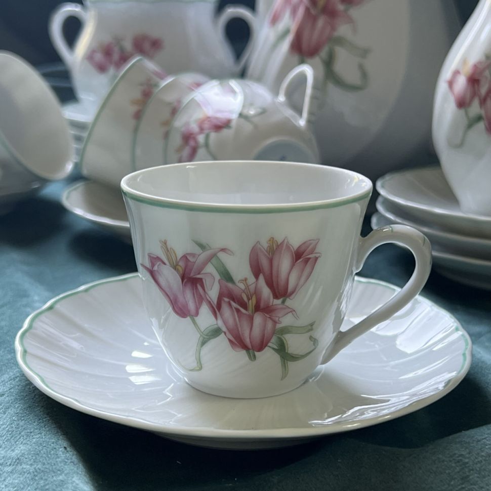 Кофейная пара Limoges Bernardaud Crocus 130 мл Франция