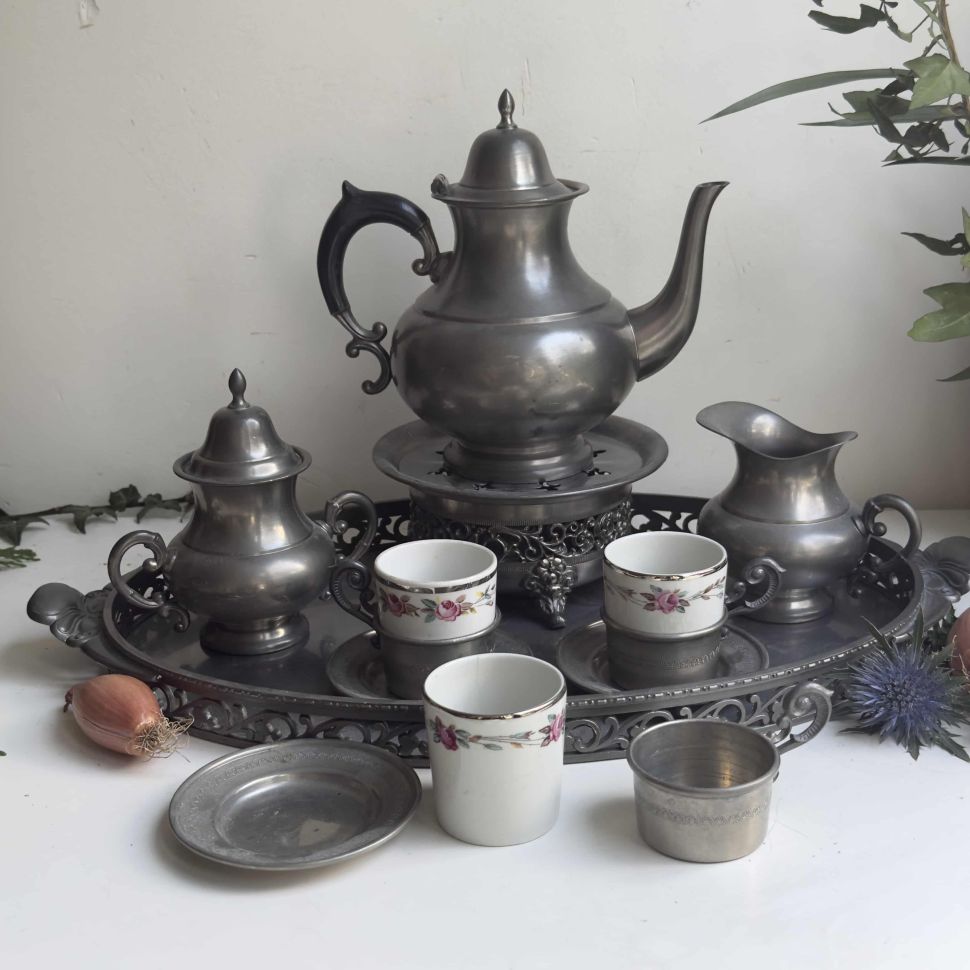 Кофейный набор из 8 предметов олово Нидерланды 