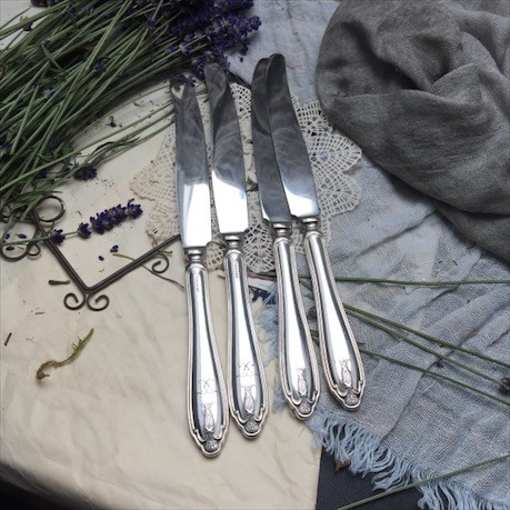 Нож столовый 21 см серебрение по мельхиору 