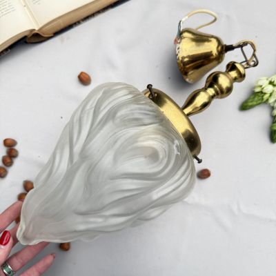 Люстра потолочная Факел 50 см латунь стекло 50-е гг