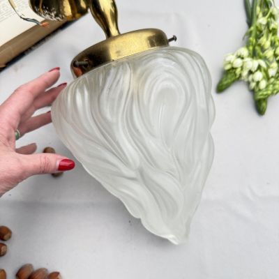 Люстра потолочная Факел 50 см латунь стекло 50-е гг