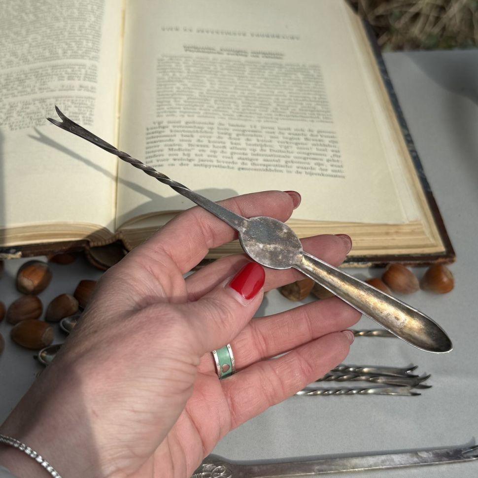 Вилка для ракообразных 19 см серебрение 