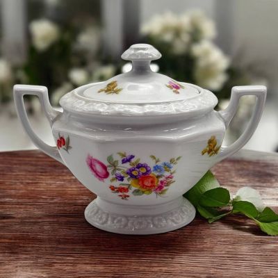 Сахарница Rosenthal Maria Classic Rose Мейсенский букет 17 см Германия