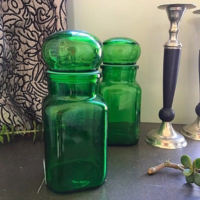 Банка зеленая 1 л с крышкой пробкой Бельгия