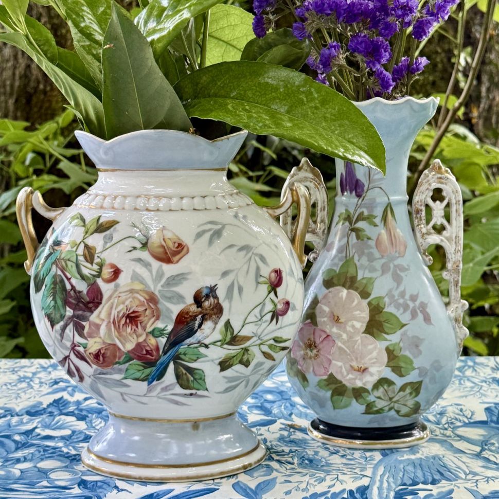 Ваза Цветы Прованса 25 см в стиле Наполеона 3 изъян 